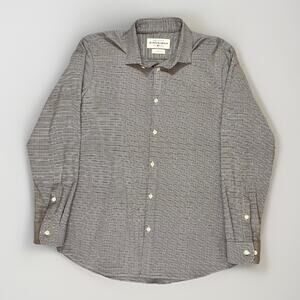 MIZZEN+MAIN LEEWARD COLLECTION XL Men's Trim Poly Spandex Shirt Gray Pattern